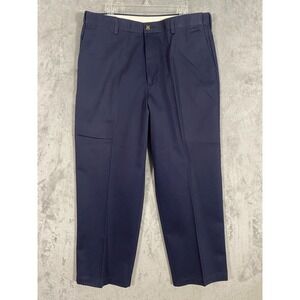 NWT LL Bean Pants Mens 38x29 Navy Wrinkle Resistant Elastic Waist Classic Chino